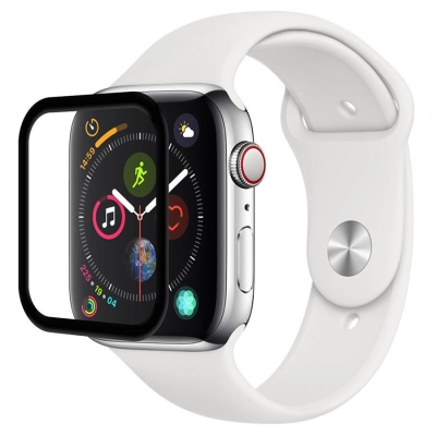 Защитное стекло BLUEO для Apple Watch, Full Glue 3D, 44mm, прозрачный+черная рамка