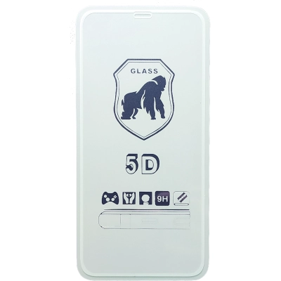 Защитное стекло Gorilla Glass 5D для iPhone XS Max/​11 Pro Max, Full Glue 2.5D, прозрачный+белая рамка
