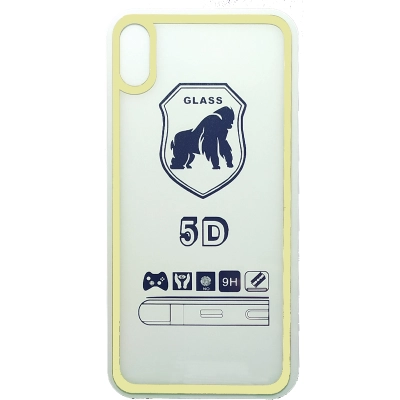 Защитное стекло заднее Gorilla Glass 5D для iPhone XS Max/​11 Pro Max, Full Glue 2.5D, прозрачный+золотая рамка