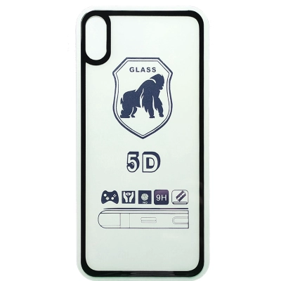 Защитное стекло заднее Gorilla Glass 5D для iPhone XS Max/​11 Pro Max, Full Glue 2.5D, прозрачный+черная рамка