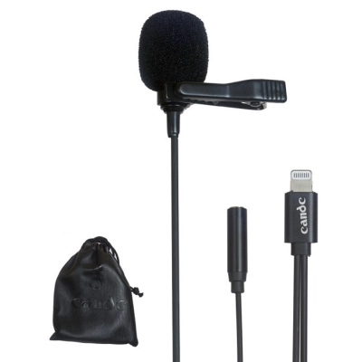 Микрофон CANDC DC-C11, петличный, Lightning+AUX, 6 м, черный