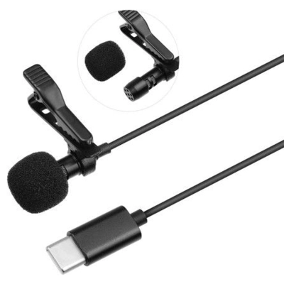 Микрофон CANDC DC-C3DM двойной, петличный, Type-C, 6 м, черный