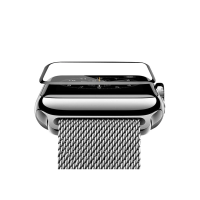 Защитное стекло COTEetCI 4D для Apple Watch 3, Full Glue 3D, 38mm, прозрачный+черная рамка