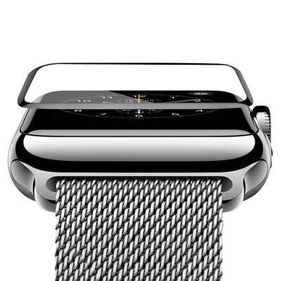 Защитное стекло COTEetCI 4D для Apple Watch 4, Full Glue 3D, 40mm, прозрачный+черная рамка