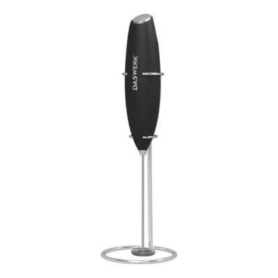 Капучинатор электрический DASWERK 456179 на подставке soft touch, черный