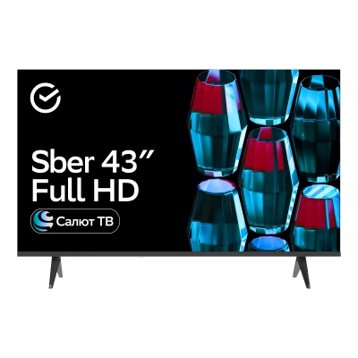 43 Телевизор Sber SDX 43F2139 черный 1920x1080, Full HD, 60 Гц, Wi-Fi, Smart TV, Салют ТВ