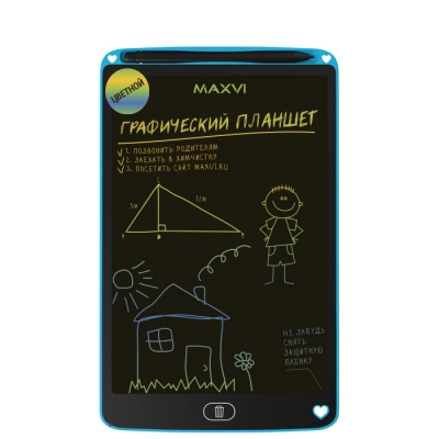 LCD планшет для заметок и рисования Maxvi MGT-02С blue