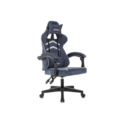 Кресло игровое BRABIX Shooter GM-123 (533212) 2 подушки, ткань, синее/серое