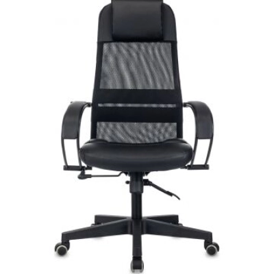 Кресло Бюрократ CH-Nova Lux черный сет./ткань/экокожа крестов. пластик