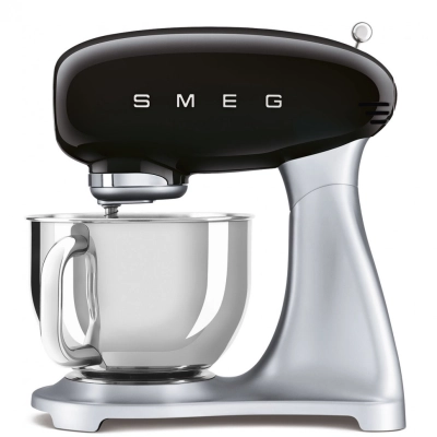 Планетарный миксер SMEG SMF04BLEU стиль 50-х гг, мощность 800Вт, объем чаши 4.8л, 10 скоростей, черный