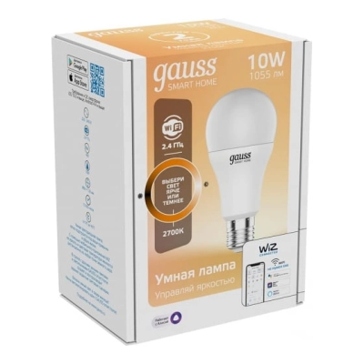 Умная лампа Gauss IoT Smart Home (1070112) E27 10Вт 1055lm Wi-Fi