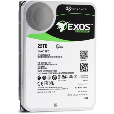 HDD Seagate Exos X22 ST22000NM001E 3.5 22TB SATA 6Gb/​s, 7200rpm, 512MB, 512e, Bulk