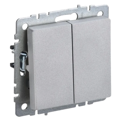 Выключатель IEK Brite ВС10-2-0-БрА (BR-V20-0-10-K47) скрыт. 2кл. IP20 алюминий (упак. 1шт)