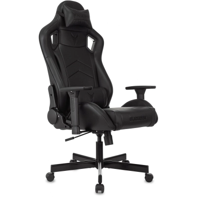 Кресло Knight Gladiator черный экокожа с подголов. крестов. металл