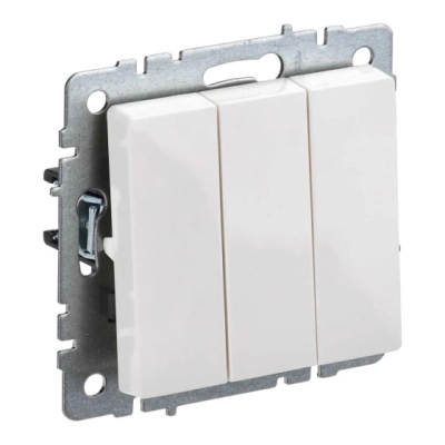 Выключатель IEK Brite ВС10-3-0-БрБ (BR-V30-0-10-K01) скрыт. 3кл. IP20 белый (упак. 1шт)