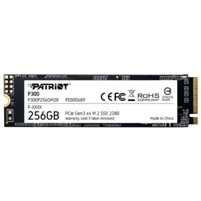 SSD M.2 256GB PCI-E3.0x4 NVMe Patriot P300 (P300P256GM28) (2280, SM2263XT, TLC, R/W: up to 1700/1100MB/s, Write 4KB: 29000 IOPS, 80 TBW)