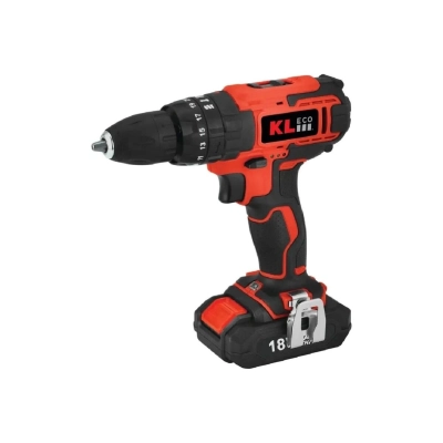 Шуруповерт ударный аккумуляторный KLECO KE18DM-20DB 18В, Li-ion-2шт, 2 Ач, 30Нм, З/У, биты 32шт, сверла 9шт дерево/металл, кейс