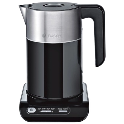 Чайник Bosch TWK8613P 1.5л. 2400Вт черный/серебристый (нержавеющая сталь)