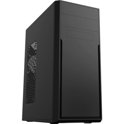 Корпус Foxline FL-302 450W black ATX FL-302-FZ450R, w/​450W ATX PSU 2xUSB2.0, HDA, w/​pwr cord, w/​o FAN