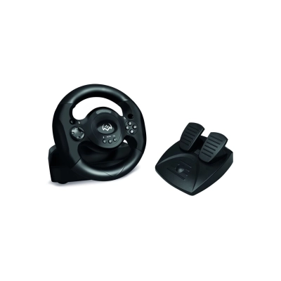 Руль SVEN GC-W300 SV-017934 (педали, вибро, лепестки, D-pad, 10 кл, резин. вставки, PC)