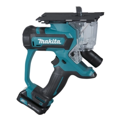 Пила лезвийная аккумуляторная MAKITA SD100DZ для гипсокартона (10,8В, Li-ion, рег. об., глубина расп 30мм, 1,5 кг без акк и з/​у)