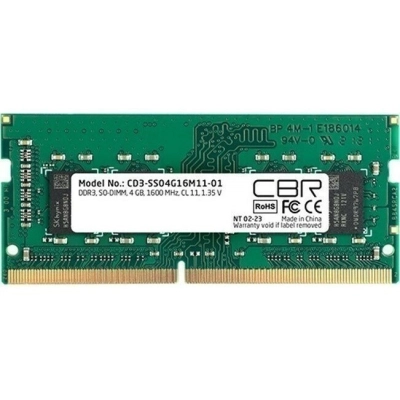 ОЗУ CBR CD3-SS04G16M11-01 DDR3 SODIMM 4GB PC3-12800, 1600MHz, CL11, 1.35V