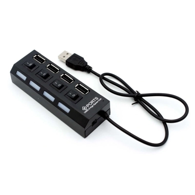 Хаб USB - HUB01 4USB (black) (127307)