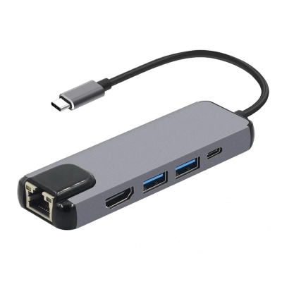 Хаб USB Type-C - BYL-2015 (HDMI, USB-C, USBx2, Ethernet)(127302)