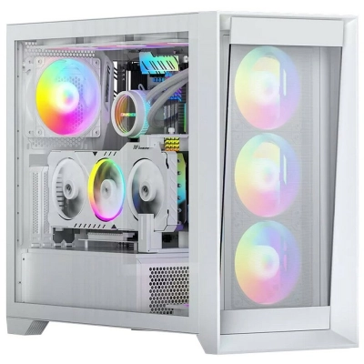Корпус ACD Lagrange AH-TC1GCW-000 ATX, White, FANS 120mm ARGB 3 Top + 1 Rear + HUB. Drive bay int 3x3,5, + 3x2,5,. 2xUSB3.0+1xUSB-C, Audio I/O