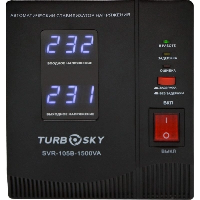 Стабилизатор напряжения Turbosky AVR-1500VA 1.5кВА однофазный черный