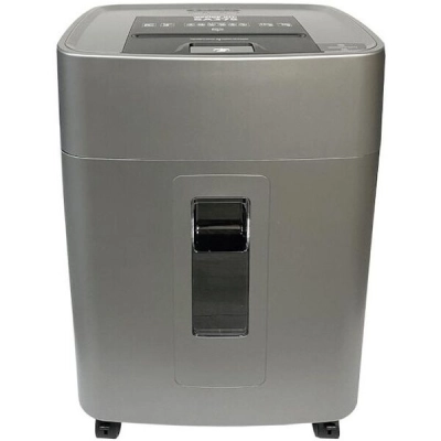 Шредер Office Kit SA375 (OK3810SA375) серый/черный с автоподачей (секр.P-4) фрагменты 375лист. 42лтр. скрепки скобы пл.карты CD