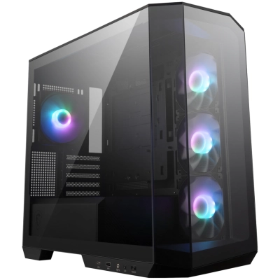 Корпус MSI MAG Pano M100R PZ (306-7G24R21-809), Micro-ATX, 1xUSB 3.2 Gen 1, 1xUSB 3.2 Gen2 Type-C, 4x120mm ARGB Fan, ARGB+PWM Control Board, TG