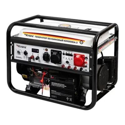 Генератор бензиновый Kranz KR-16-1140 KR9000EA-3, 9,0кВт, 230В/380B, 25л, коннектор автоматики, электростартер