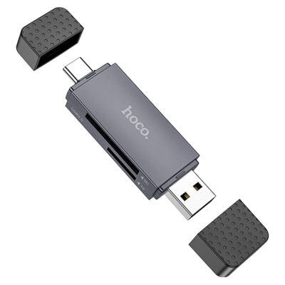 Адаптер HOCO HB45 Spirit 2-in-1 USB/​Type-C 3.0 card reader (металлически серый)