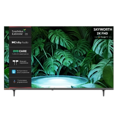32 Телевизор Skyworth 32E55G черный 1366x768, HD, 60 Гц, Wi-Fi, Smart TV, Google TV