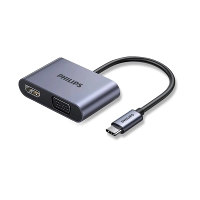 Разветвитель Philips SWV4080/68 USB С-HDMI+VGA 2в1 длина кабеля 10см