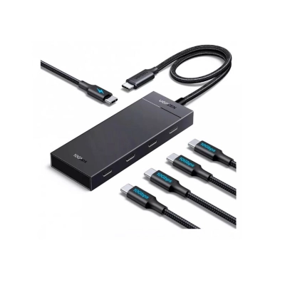 Хаб UGREEN CM806 (55334) 5-in-1 USB-C 10Gbps To 4xUSB-C 3.2 Hub With PD Black