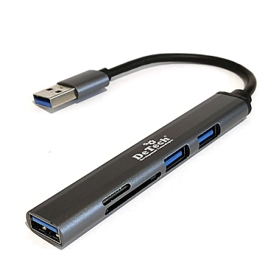 Контроллер DeTech DT-HB373 USB3.0 на 1xUSB3.0+2xUSB2.0+SD+TF