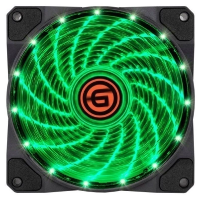 Вентилятор Ginzzu 12LG15, 120 мм, 1200rpm, 24 дБ, 4-pin Molex, 1шт, зеленый