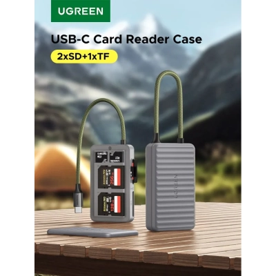 Кардридер UGREEN CM868 (55886) Card Reader 2×SD Card Slot 1×TF Card Slot серый