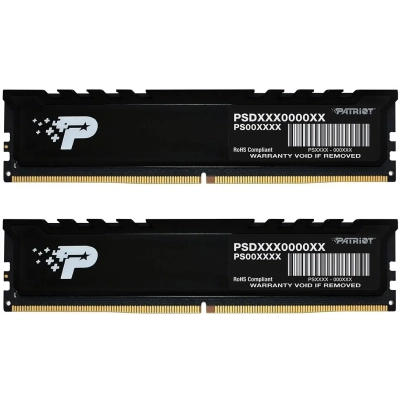 ОЗУ Patriot Signature Premium PSP532G5600KH1 DDR5 2x16GB 5600MHz RTL PC5-44800 CL46 DIMM 288-pin 1.1В kit single rank с радиатором Ret