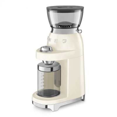 Кофемолка SMEG CGF03CREU стиль 50-х годов 15 уровней помола, конические жернова, объем контейнера для кофе 240г