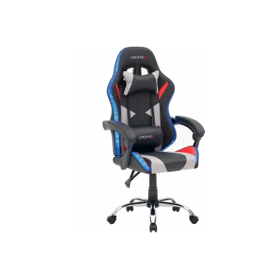 Кресло игровое CROMEX Quantum GM-155 RGB (532955) экокожа, черное/красное/серое