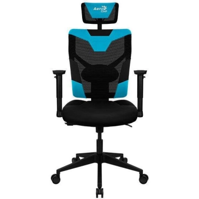 Кресло Aerocool Guardian черный/голубой сиденье черный экокожа/сетка с подголов. крестов. нейлон