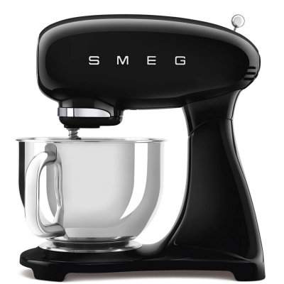Планетарный миксер SMEG SMF05BLEU стиль 50-х гг, мощность 1000Вт, объем чаши 4.8л, 10 скоростей, черный