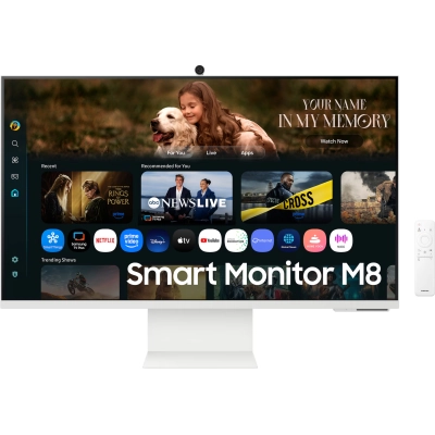 Монитор Samsung S32FM801UMXUE белый VA LED 4ms 16:9 HDMI M/M Cam матовая HAS Piv 3000:1 400cd 178гр/178гр 3840x2160 60Hz 4K USB 7кг