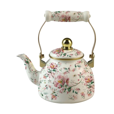 Чайник ZEIDAN Z-4562 1,3л Azalea съёмный фильтр из нержавеющей стали, эмалированная сталь, комбинированная ручка под золото