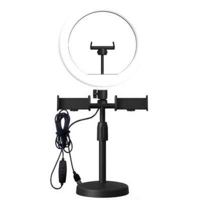 Кольцевая лампа CXB-260A со штативом-подставкой и держателем, диаметр 25см, в коробке (White)