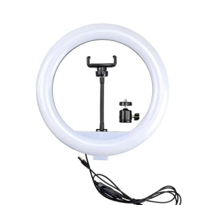 Кольцевая лампа BD-330 с пультом на проводе, диаметр 33см, в коробке (White)