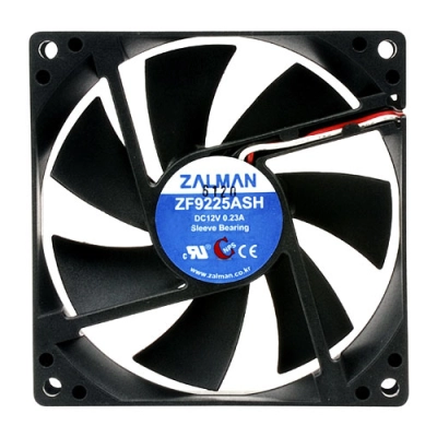 Вентилятор 92мм Zalman Sharks Fin Quiet Fan (ZM-F2 PLUS-SF), 92x92x25mm, 1500rpm, up to 23 dBA, 3pin, sleeve bearing, MTBF 50000hrs, 77g